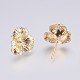 Brass Stud Earrings Findings(KK-I622-29G-NF)-2