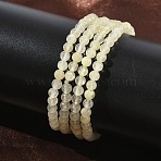 Natural Golden Silk Jade Round Beaded Stretch Bracelets for Women, Beads: 4mm, Inner Diameter: 1.97 inch(5cm)(BJEW-F535-01A)