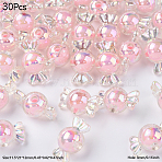 30Pcs Transparent Acrylic Beads, Bead in Bead, AB Color, Candy, Pearl Pink, 11.5x21.5x11.5mm, Hole: 2.5mm(TACR-YW0002-36A)