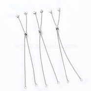 304 Stainless Steel Slider Bracelets Making, Box Chain Bolo Bracelets Making, with Mixed Shape Charms, Stainless Steel Color, Single Chain Length: about 5-1/8 inch(13cm)(AJEW-JB00784)