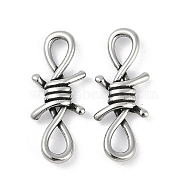 316 Surgical Stainless Steel Knot Connector Charms, Antique Silver, 24.5x9.5x3mm, Hole: 4.5x3mm(STAS-G349-09AS)