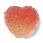 Resin Decoden Cabochons, Imitation Candy, Two Tone, Gradient Color, Heart, Tomato, 9.5x10x5mm(CRES-Y001-01B-02)
