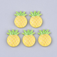 PVC Plastic Cabochons, Pineapple, Yellow, 25x17.5x5mm(PVC-T004-32)