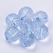 Transparent Acrylic Beads, Faceted, Round, Light Steel Blue, 8x8mm, Hole: 1.5mm, about 1770pcs/500g(TACR-Q254-8mm-V41)