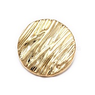 1-Hole Alloy Shank Buttons, Garment Accessories, Flat Round, Light Gold, 30x9mm, Hole: 2.5mm(BUTT-WH0027-09C-02)