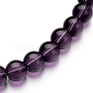 Glass Round Bead Strands, Purple, 4mm, Hole: 1mm, about 75~80pcs/strand, 11 inch(GLAA-I028-4mm-12)