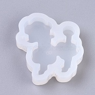 Poodle Dog Shape DIY Silhouette Silicone Molds, Resin Casting Molds, for UV Resin, Epoxy Resin Jewelry Making, White, 36x32x7.5mm, Inner Diameter: 32x27mm(DIY-WH0163-65)