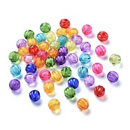 Transparent Acrylic Beads, Bead in Bead, Round, Pumpkin, Mixed Color, 20mm, Hole: 3mm, about 180pcs/500g(TACR-S089-20mm-M)
