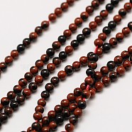 Natural Mahogany Obsidian Bead Strands, Grade A, Round, 2mm, Hole: 0.8mm, about 184pcs/strand, 16 inch(X-G-A130-2mm-05)