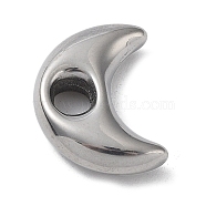 304 Stainless Steel Spacer Beads, Moon, Stainless Steel Color, 17.5x13x4.5mm, Hole: 3.7mm(STAS-A088-05P)
