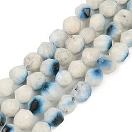 Natural Blue Ice Glacierite Stone Beads Strands, Star Cut Round Beads, Faceted, 8x8x8.5mm, Hole: 1mm, about 47pcs/strand, 14.96''(38cm)(G-B092-A01-02)