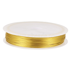 Copper Jewelry Wire, Round, Gold, 26 Gauge, 0.4mm, about 124.67 Feet(38m)/Roll(CWIR-TAC0002-02B-02)