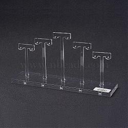 Acrylic T-Shape Earrings Display Stand, Detachable, Clear, 20x10.4cm(EDIS-G011-02)