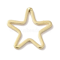 Brass Linking Rings, Lead Free & Cadmium Free, Star, Real 24K Gold Plated, 11x12x1mm, Inner Diameter: 7.5x9.5mm(KK-K383-09B-G)