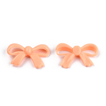 Opaque Acrylic Beads, Bowknot, Light Salmon, 18x30x5.5mm, Hole: 1.6mm, about 600pcs/500g