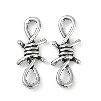 316 Surgical Stainless Steel Knot Connector Charms, Antique Silver, 24.5x9.5x3mm, Hole: 4.5x3mm