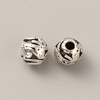 Tibetan Style Alloy Bead, Rondelle, Antique Silver, 5.5x5.5mm, Hole: 1.6mm, 100pcs/bag