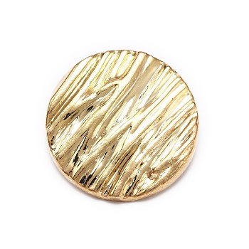 1-Hole Alloy Shank Buttons, Garment Accessories, Flat Round, Light Gold, 30x9mm, Hole: 2.5mm