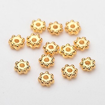 ABS Electroplated Snowflake Plastic Spacer Beads, Golden Plated, 4x1.7mm, Hole: 1mm, about 41000pcs/500g