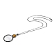 Ожерелье с плоским круглым стеклянным увеличительным кулоном для женщин(NJEW-K125-01B-05)-2