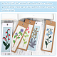 DIY Flower Pattern Paper Bookmark Embroidery Making Kits(DIY-WH0304-311)-5