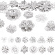 13Pcs 13 Styles Brass Bead Caps(KK-TA0008-26P)-1