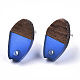 Accessoires de boucles d'oreilles en résine transparente et bois de noyer(MAK-N032-010A-A01)-2