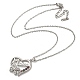 Muttertags-Halsketten aus Messing mit Mikropflaster und Zirkonia-Herzanhänger(NJEW-R263-03B-P)-2