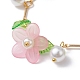 Acrylic Flower & Glass Pearl Charm Bracelets(BJEW-JB10054-02)-3