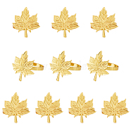 Maple Leaf Alloy Napkin Rings, Napkin Holder Adornment, Restaurant Daily Accessaries, Golden, 5x41.5mm, Inner Diameter: 39mm(AJEW-WH0314-77G)