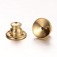 Brass Ear Nuts, Bullet Clutch Earring Backs with Pad, for Stablizing Heavy Post Earrings, Raw(Unplated), Nickel Free, 10x7mm, Hole: 0.9mm(KK-O090-01)