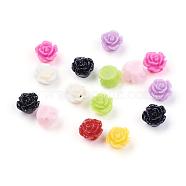 Flower Resin Beads, Mixed Color, 6x4mm, Hole: 1mm(X-RESI-B3455-M)