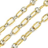 Ion Plating(IP) 304 Stainless Steel Chains, Unwelded, with Spool, Golden & Stainless Steel Color, 12x6.5x1.5mm(CHS-Q005-04GP)