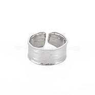 304 Stainless Steel Plain Band Open Cuff Ring for Women, Stainless Steel Color, US Size 9 1/4(19.1mm)(RJEW-S405-180P)