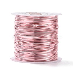 Round Copper Craft Wire Copper Beading Wire, Long-Lasting Plated, Pink, 23 Gauge, 0.6mm, about 59.05 Feet(18m)/roll(CWIR-F001-RG-0.6mm)