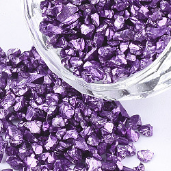 FGB Plated Glass Seed Beads, For Nail Art Decoration Accessories, No Hole/Undrilled, Chips, Dark Orchid, 2.0~5.0mm(X-SEED-S020-03E-14)