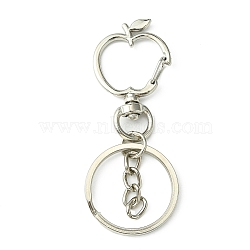 Alloy Keychain, with Iron Keychain Clasp Findings, Apple, 7cm(KEYC-JKC00515-01)
