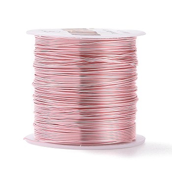 Round Copper Craft Wire Copper Beading Wire, Long-Lasting Plated, Pink, 23 Gauge, 0.6mm, about 59.05 Feet(18m)/roll