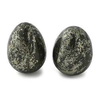 Natural Black Stone, No Hole/Undrilled, Egg Shape, 38~38.5x49.5~51mm