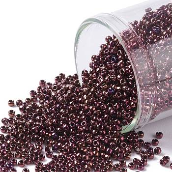 TOHO Round Seed Beads, Japanese Seed Beads, (502) High Metallic Amethyst, 11/0, 2.2mm, Hole: 0.8mm, about 5555pcs/50g