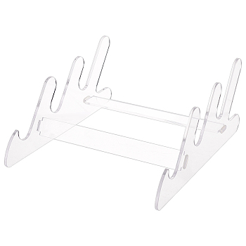 3-Tier Assembled Acrylic Keyboard Display Stand Shelf, Tabletop Gaming Keyboard Organizer, Clear, Finish Product: 25x22x11cm, about 10pcs/set