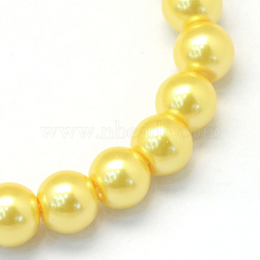 Baking Painted Pearlized Glass Pearl Round Bead Strands(HY-Q003-4mm-67)-2