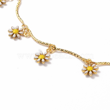 Brass Enamel Flower Pendant Necklaces(NJEW-JN03227)-2