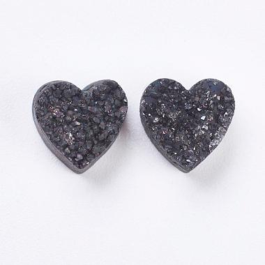 9mm Heart Druzy Agate Beads