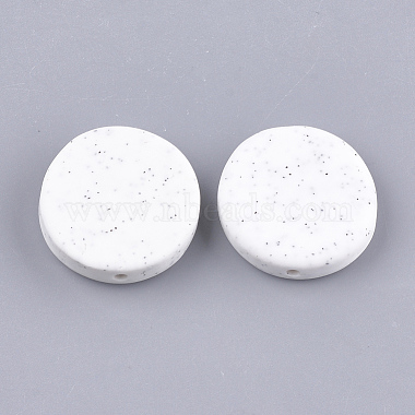 24mm Ivory Flat Round Polymer Clay Beads