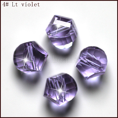 10mm Lilac Polygon Glass Beads