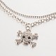 Skull and Crossbones Alloy Rhinestone Charm Multi-strand Anklets(AJEW-AN00092-01)-2