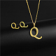 Golden Stainless Steel Initial Letter Jewelry Set(IT6493-12)-1