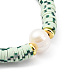 bracelet réglable en perles naturelles et disque en argile polymère tressé pour femme(BJEW-O187-06)-2