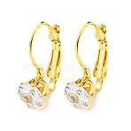 12 Pairs Crystal Rhinestone Diamond Leverback Earrings, 304 Stainless Steel Earrings, Golden, 17x12.5x13mm(AJEW-C032-05G)
